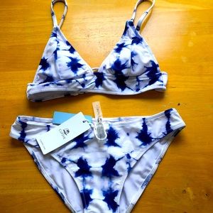 New with tags Cupshe blue tie dye small bikini